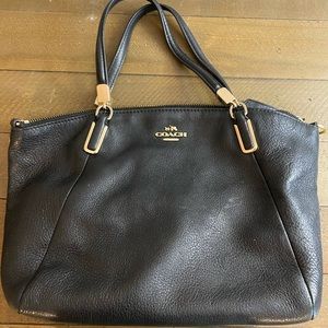Small black leather coach purse